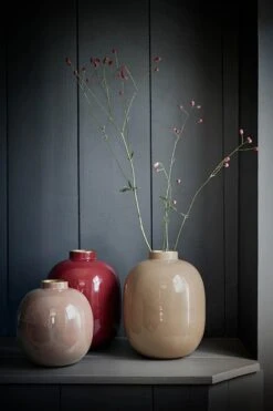 Metal Vase Dark Red 32cm -Home Comprehensive-PIP Studio pip vazen ss23 khaki red lr 1