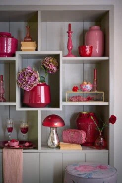 Lantern Enamelled Dark Pink 29cm -Home Comprehensive-PIP Studio pip woonmaand fw23 020 lr 8
