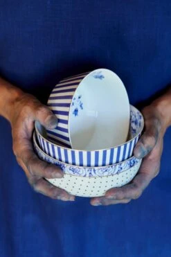 Royal Stripes Bowl Blue 12 Cm 13 Royal Stripes Bowl Blue 12 Cm -Home Comprehensive-PIP Studio pipserviesroyalblue240620200849 crop