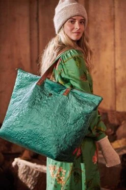 Tote Bag Velvet Quiltey Days Green -Home Comprehensive-PIP Studio pipstudio bagscollection fw22 2 1 800x1200