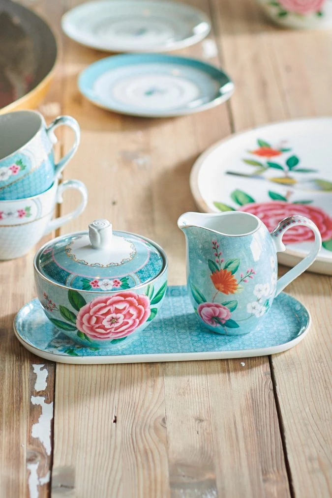 Blushing Birds Milk & Sugar Tray Blue 2 Blushing Birds Milk & Sugar Tray Blue - Image 2