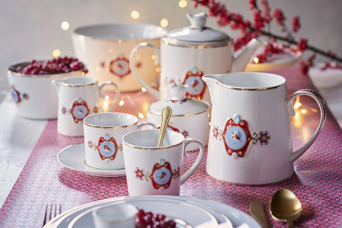 Love Birds Tea Set/3 White 4 Love Birds Tea Set/3 White - Image 4