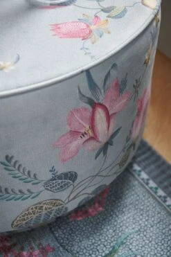 Stool Low Fleur Grandeur Green -Home Comprehensive-PIP Studio poef fleurgrandeur blue 03