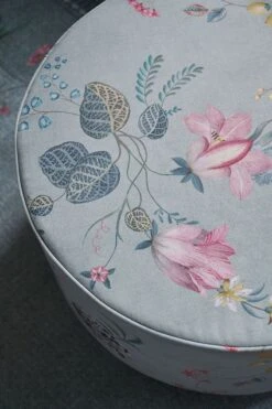 Stool Low Fleur Grandeur Green -Home Comprehensive-PIP Studio poef fleurgrandeur blue 06
