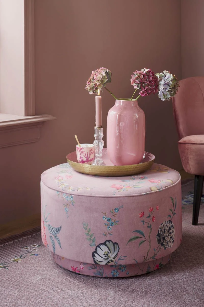 Stool Low Fleur Grandeur Pink 1 Stool Low Fleur Grandeur Pink