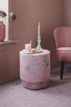 Stool High Fleur Grandeur Pink
