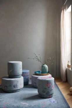 Stool Low Fleur Grandeur Green -Home Comprehensive-PIP Studio poef groep blue 3