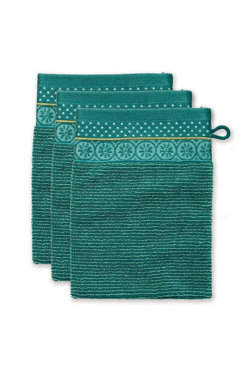 Washcloth Set/3 Soft Zellige Green 16x22 Cm 1 Washcloth Set/3 Soft Zellige Green 16x22 Cm