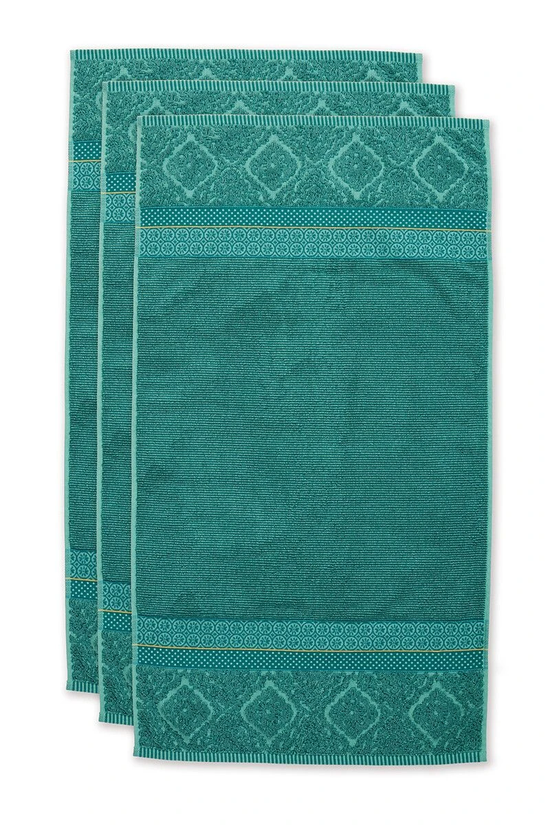 Bath Towel Set/3 Soft Zellige Green 55x100 Cm 1 Bath Towel Set/3 Soft Zellige Green 55x100 Cm