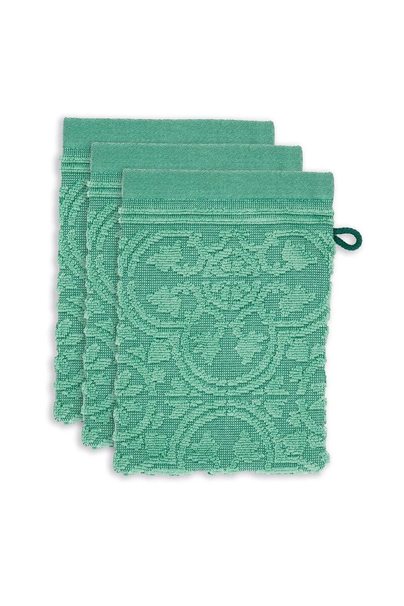 Washcloth Set/3 Tile De Pip Green 16x22 Cm 1 Washcloth Set/3 Tile De Pip Green 16x22 Cm