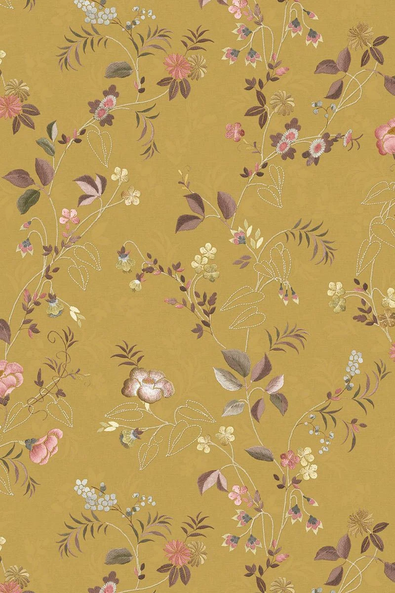 Pip Studio Tokyo Blossom Non-Woven Wallpaper Mustard Yellow 2 Pip Studio Tokyo Blossom Non-Woven Wallpaper Mustard Yellow - Image 2
