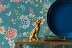 Pip Studio Good Evening Vinyl Wallpaper Petrol 12 Pip Studio Good Evening Vinyl Wallpaper Petrol -Home Comprehensive-PIP Studio wallpaper non woven vinyl flowers petrol pip studio good evening
