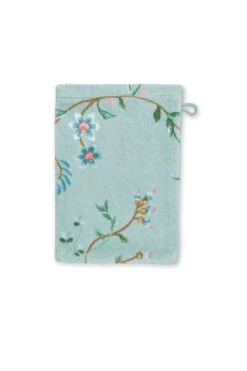 Washcloth Set/3 Les Fleurs Blue 16x22 Cm -Home Comprehensive-PIP Studio washcloth les fleurs blue 16x22 pip studio 217813