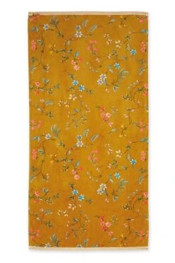 Large Bath Towel Les Fleurs Yellow 70x140 Cm
